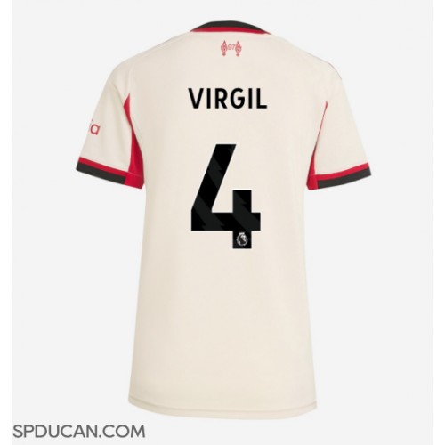 Zenski Nogometni Dres Liverpool Virgil van Dijk #4 Gostujuci 2025-26 Kratak Rukav